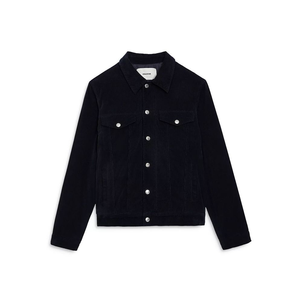 Zadig & Voltaire New Base Velvet Padded Jacket Navy Blue Jacket Size Large